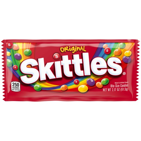 SKITTLES Original Fruity Candy Single Pack, 2.17 oz