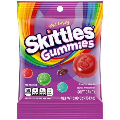 SKITTLES Wild Berry Gummies Candy Bag, 5.8 oz