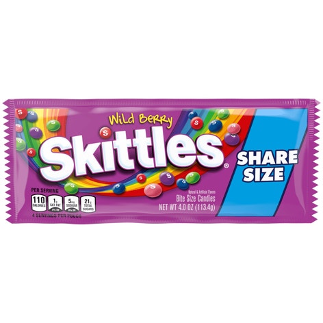 SKITTLES Wild Berry Candy Share Size Pack, 4 oz